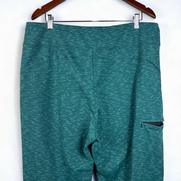 Duluth Trading Pants Womens XL Pull On Straight Leg Green Print Stretch Pockets - Picture 7 of 11